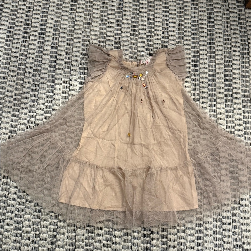 Bonpoint Elegant Blush Tulle Rhinestone dress size 4